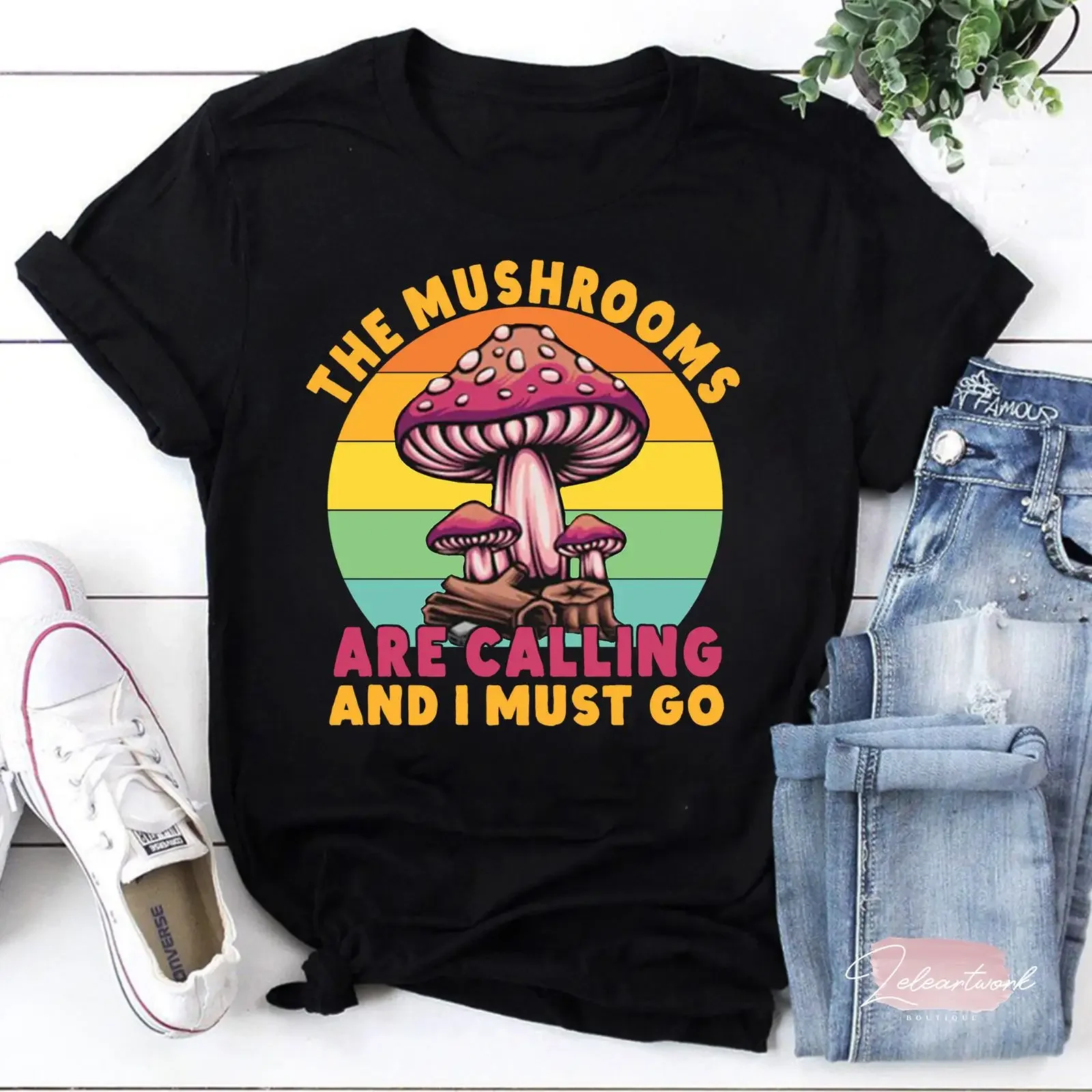 Mushroom Lover The Mushrooms Are Calling And I Must Go T Shirt Funny MycologisT vintage Washed Versatile Breathable fashion