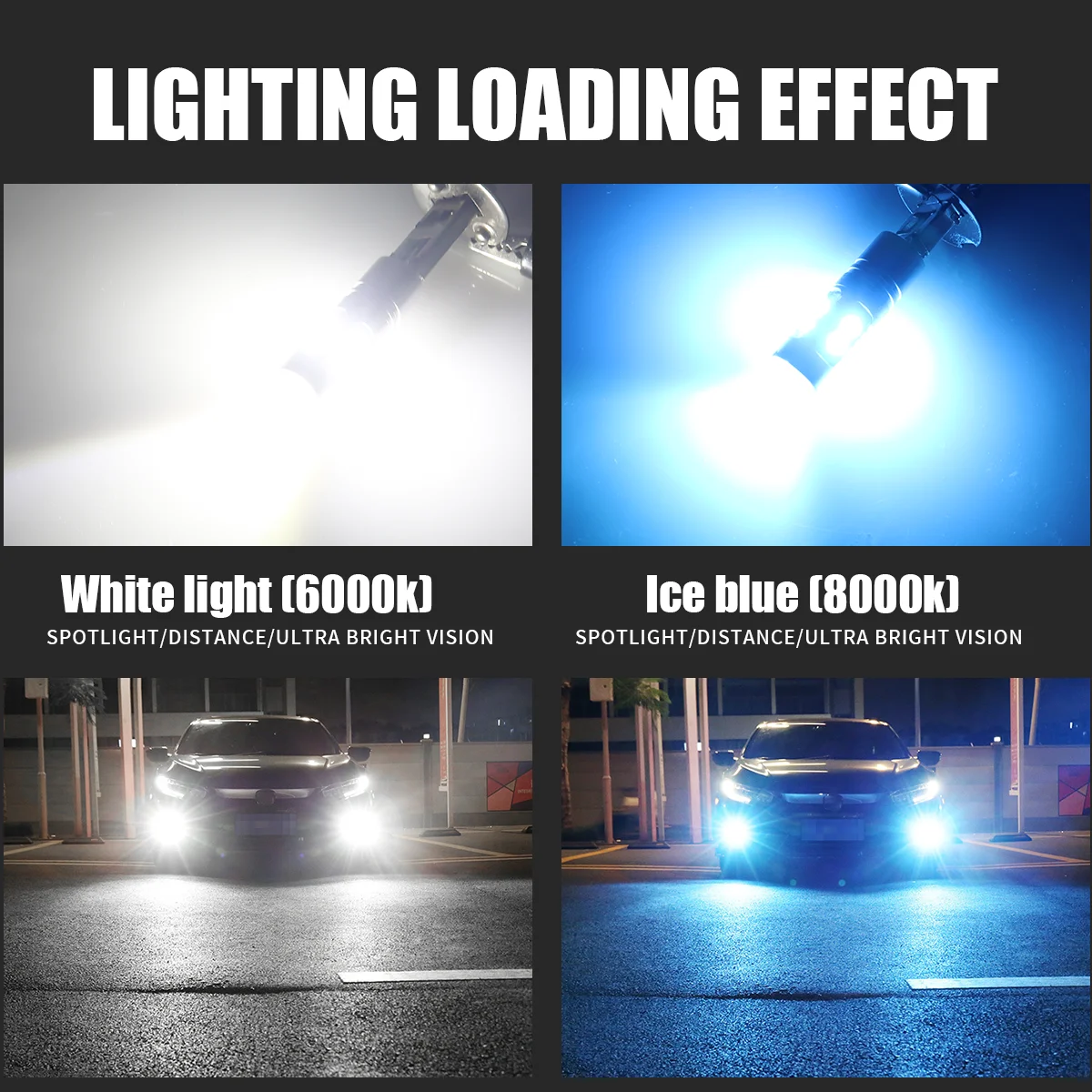 KEVANLY 2PCS Canbus H1 H3 12V LED objektiv do mlhového světla IPX6 Bul0600D 3003 Vodotěsný Vhodné pro NISSAN TOYOTA