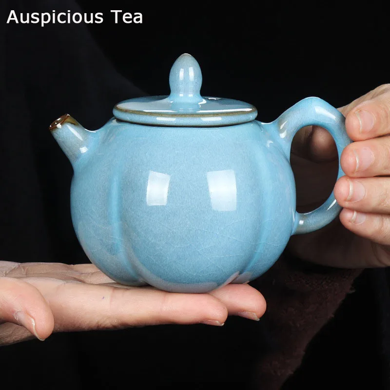 200ml  High-end Kiln Change Ice Cracked Glaze Ceramics Teapot Famous Handmade Home Kung Fu Teaset Ball Hole Filtration Tea Maker