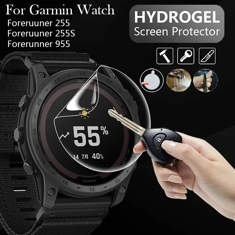 Hydrogel Film for Garmin Forerunner 255 255S 955 Soft Screen Protector Anti-scratch Front Screen Cover Protectors Not Glass