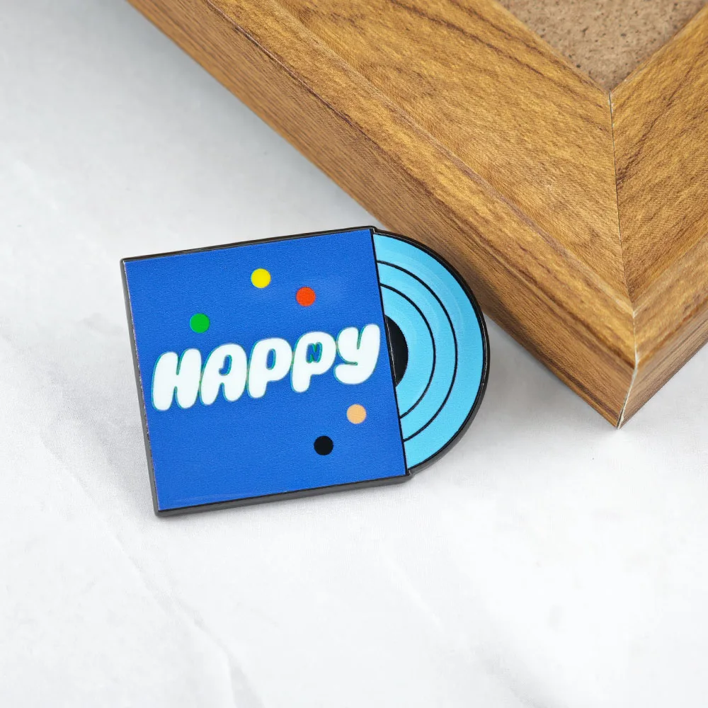 Kpop Jin Happy Solo Album Brosche Blaue Vinyl-Schallplatte Metall-Abzeichen Kim Seokjin Emaille-Pin Fankollektion Geschenk-Accessoire – Detail 7