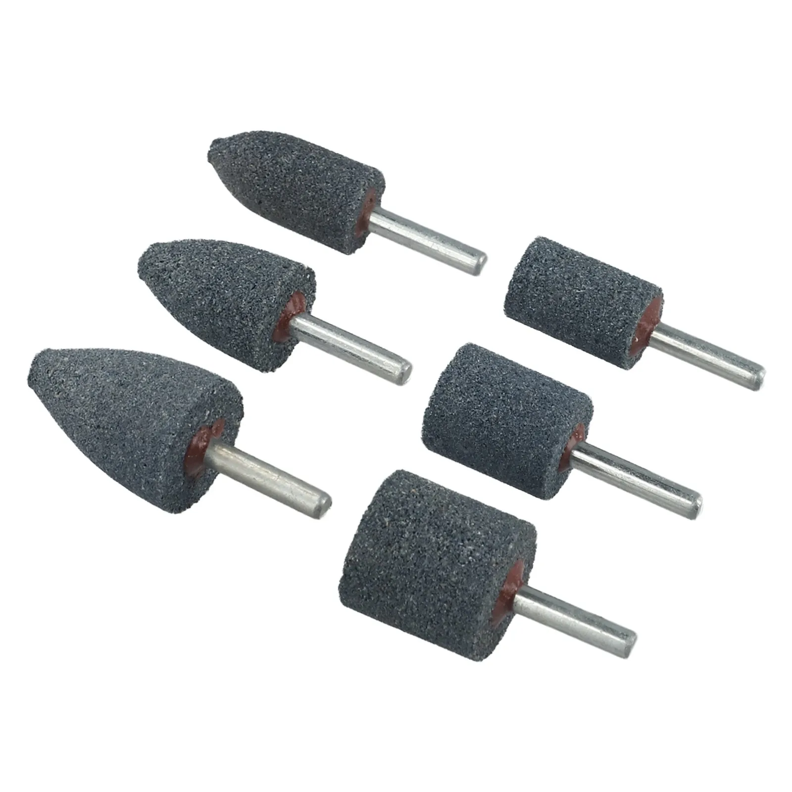 6mm Shank Cylindrical Grinding Wheel Head Set, 6pcs Corundum Mounted Stone For Rotary Tools, Abrasive Bits For Metal Polishing R