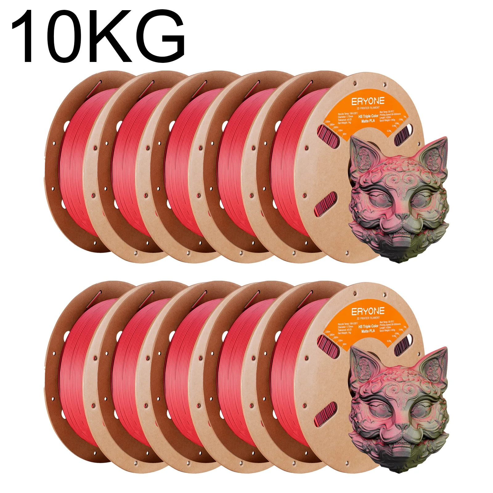 ERYONE 10KG Promotion PLA Matt Tricolor Filament 1,75mm für 3D-Druck FDM-Drucker Schnelle Lieferung Neu eingetroffen 1kg/Spule