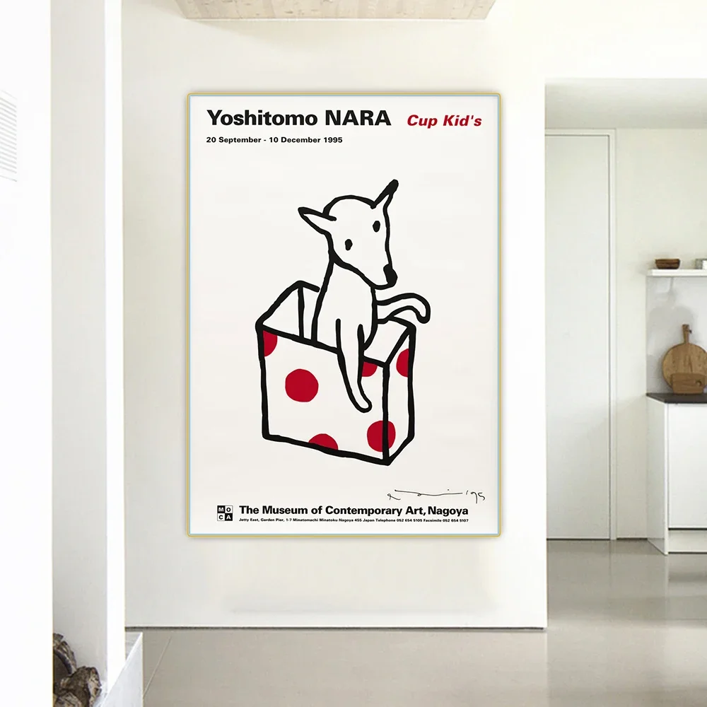 Yoshitomo Nara《Cup Kid》Cartoon Japanese Canvas Art Oil Painting Aesthetic Artwork Picture Wall Decor Home Decoration