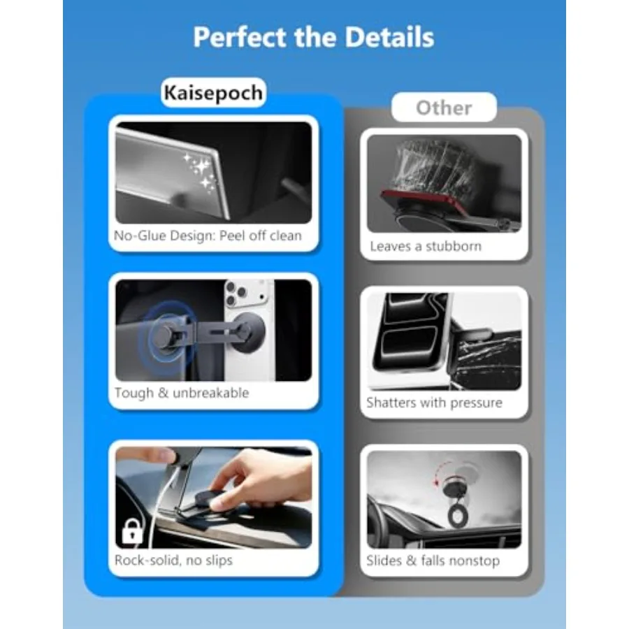 Tesla Phone Mount Charger: 15W Wireless Car Phone Holder Tesla Model 3/Y Accessories Strongest N52 Magnet + 360° Adjustable + F - view 5