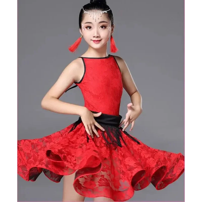 

New Girl short sleeves standard Latin dance dress children ballroom dance dresses kids salsa Umba dad samba tango dress