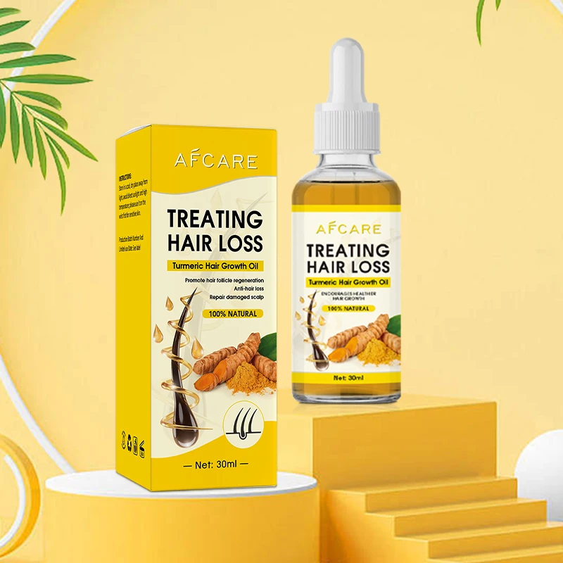 Afcare Turmeric Hair Growth Ginger Essential Oil Treat Hair Loss Scalp Repair Nourish Hair Roots Regrowth Beauty Health Products