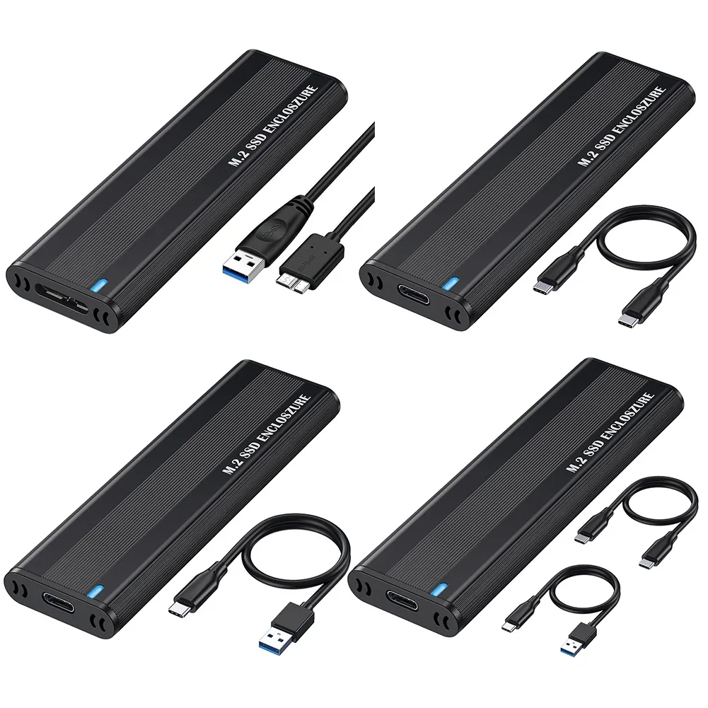 Caja SSD M.2 NVMe de protocolo dual, adaptador de carcasa SSD M.2 NVMe de 10Gbps, herramienta gratuita para SSD 2230/2242/2260/2280 M.2