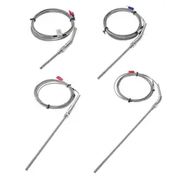 K Type Thermocouple Probe 50mm/100mm/150mm/200mm Stainless Steel Thermocouple 0-400℃ Temperature Sensor