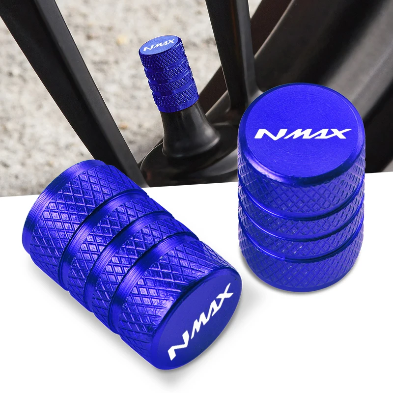 2Pcs CNC Aluminum Tyre Valve Air Port Cover Cap Motorcycle Accessories for Yamaha Nmax N-max 125 155 2017 2018 2019 2020- 2023
