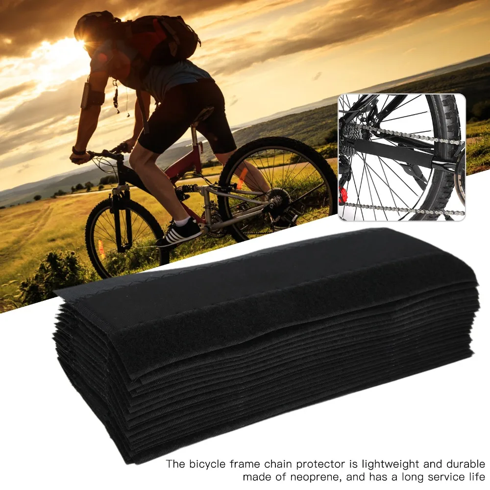 20PCS Neoprene Fabric Bike Frame Protective Casing with Hook&loop Lightweight Bike Frame Protector Black 22*11cm view 2