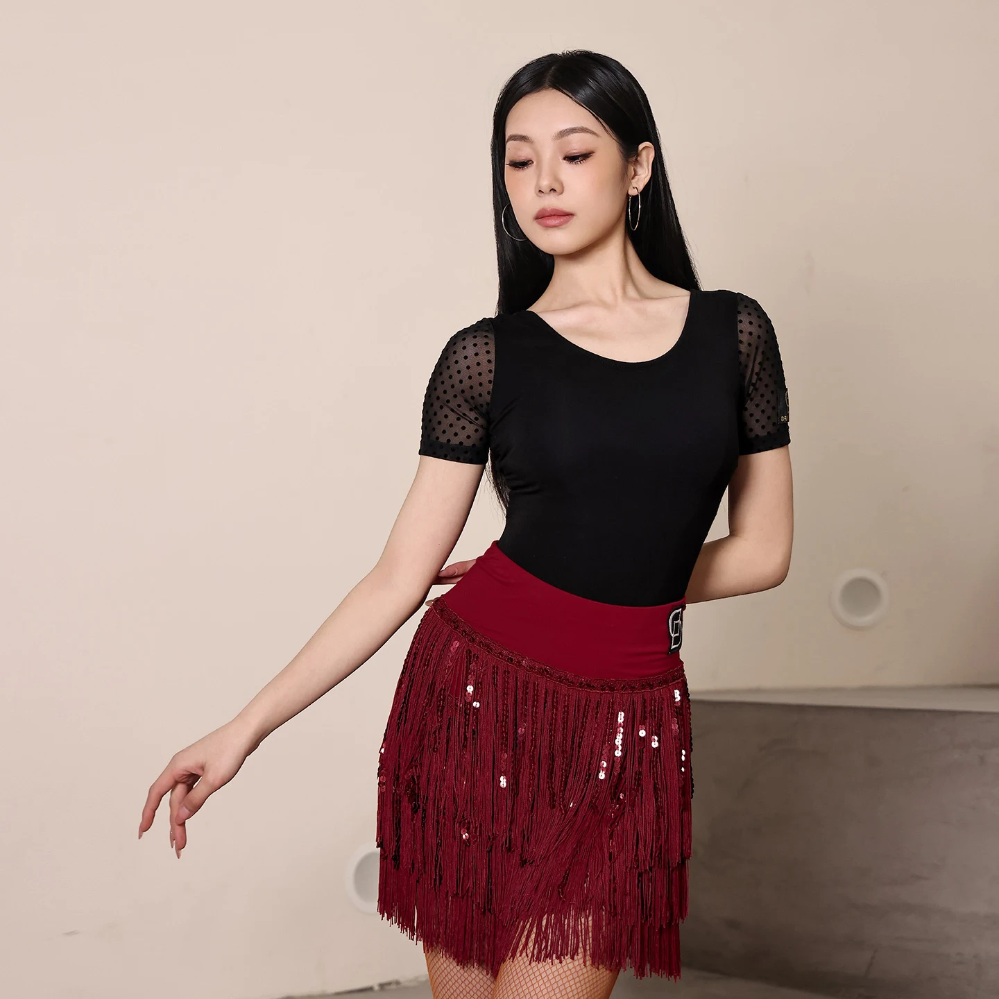 Cross Backless Latin Dance Tops Women Practice Clothing Adult Rumba Ballroom Dance Clothes Latin Dance Training Wear BL17383