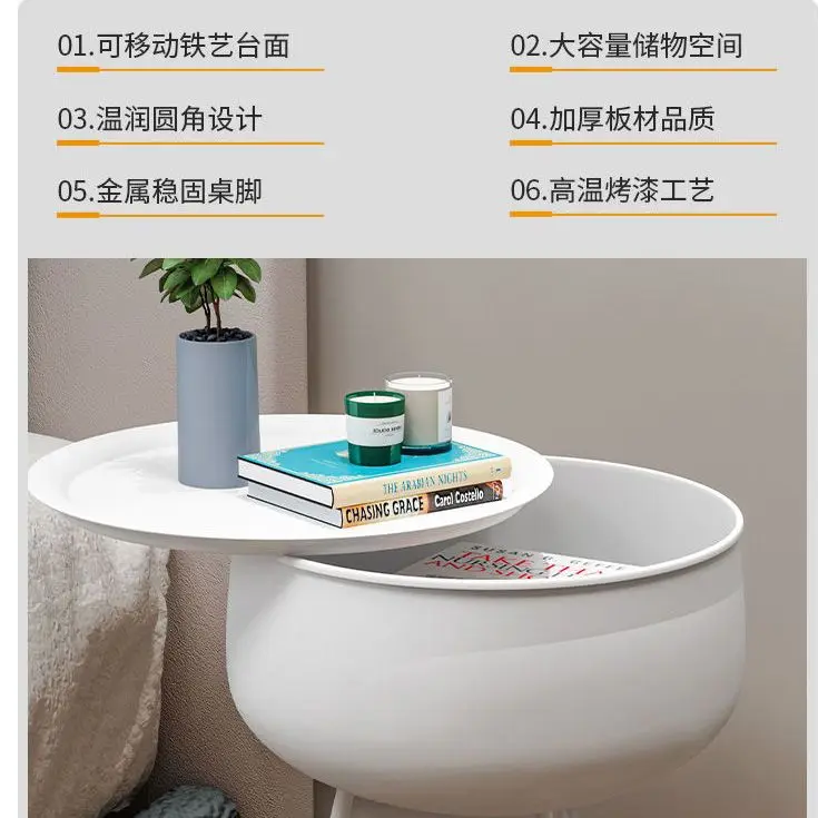 bedside table small simple table wrought iron rental house bedroom home rental bedside shelf storage cabinet