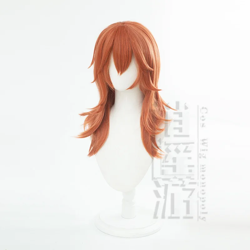 วิกผมคอสเพลย์ Chainsaw Man Angel Devil แบบมีเลเยอร์ ดัดงอนขึ้นสีส้มน้ำตาลพิเศษ ของขวัญวันฮาโลวีน