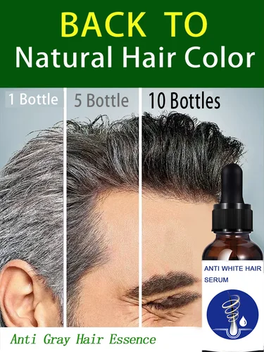 Esencia capilar anti-gris El tratamiento de suero restaura el color natural y restaura la esencia saludable de productos para el cabello blanco a negro