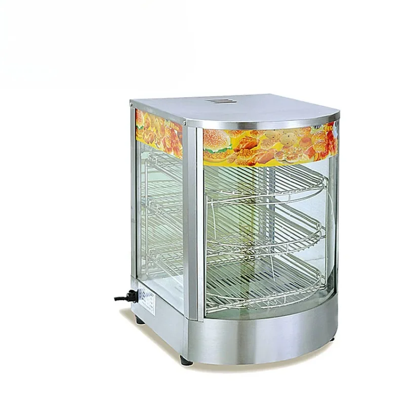 commercial fast food heater display equipment stainless steel curved egg tart restaurant insulation display cabinet