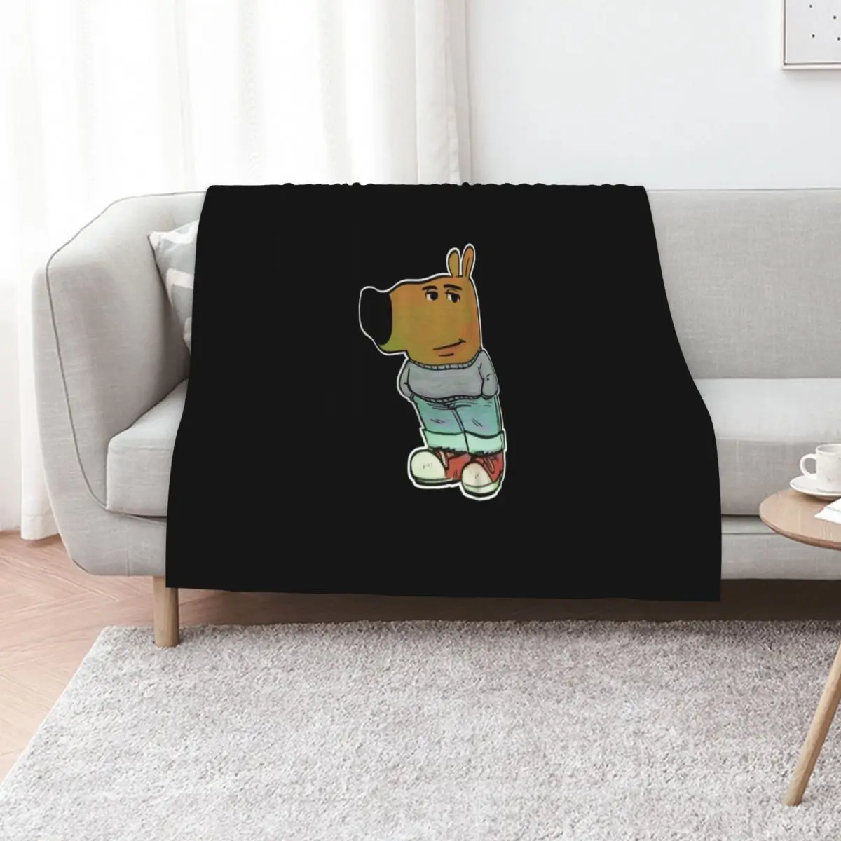 chill guy meme Throw Blanket Fluffy Cozy Throw Blanket for Home Decor