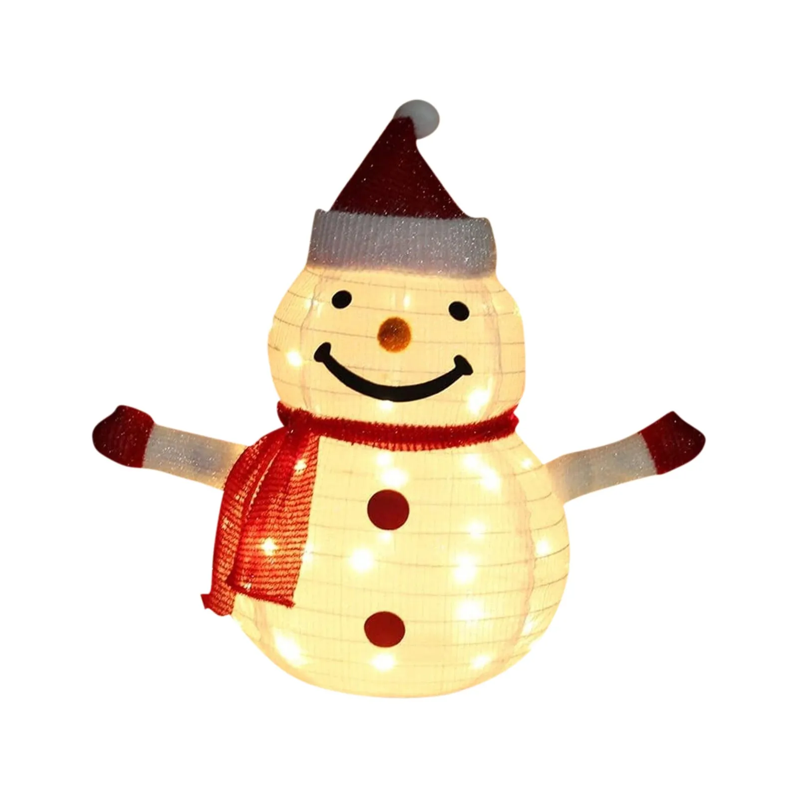 2024 Christmas Decoration Folding Cloth Snowman  Retractable Cloth Glowing Led String Lights Indoor Outdoor Wear Christmas Decor