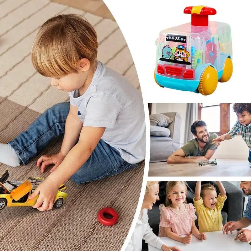 Gear Toy Car Clear Cute Press And Go Toy Car Early Development Supplies Portable Interactive Multifunctional Car Toys For Boys