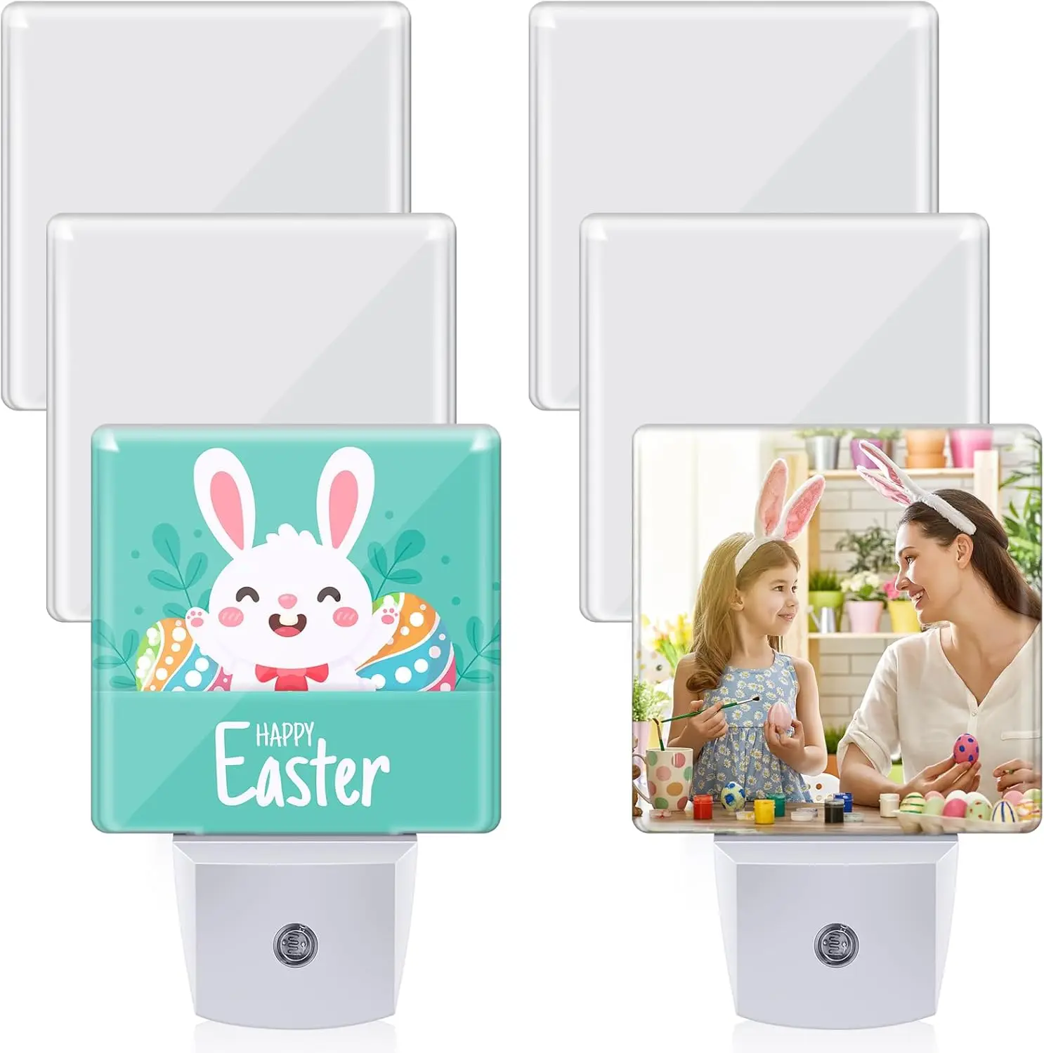 

20pcs/lot Sublimation Plug Into Wall with Light Acrylic White LED Night Light Craft for Congrats Grad Gift Wedding Bedroom Decor