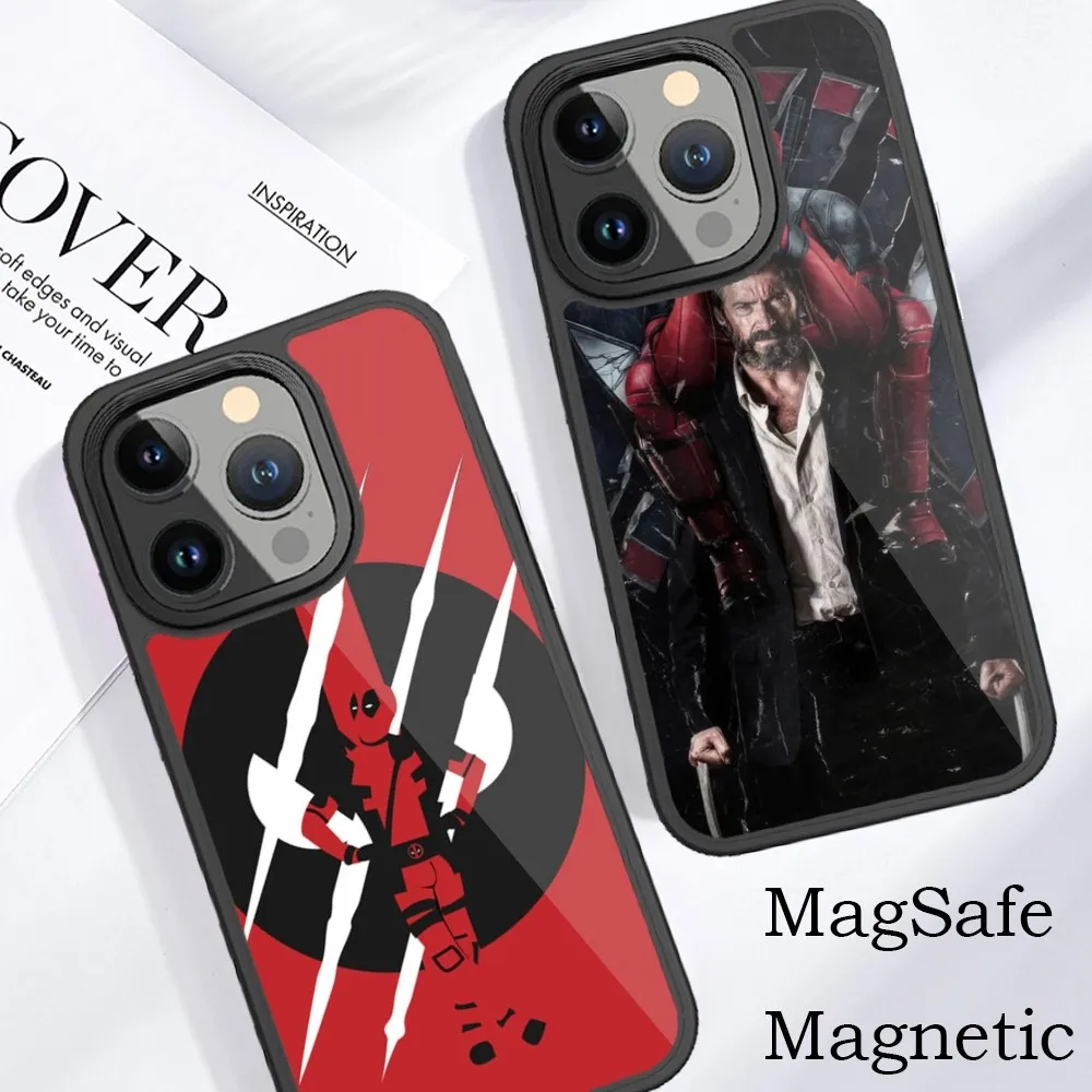 MINISO Deadpool & Wolverine Phone Case For iPhone 15 14 13 12 11 Pro Max Plus Magnetic for Macsafe Cases Cover