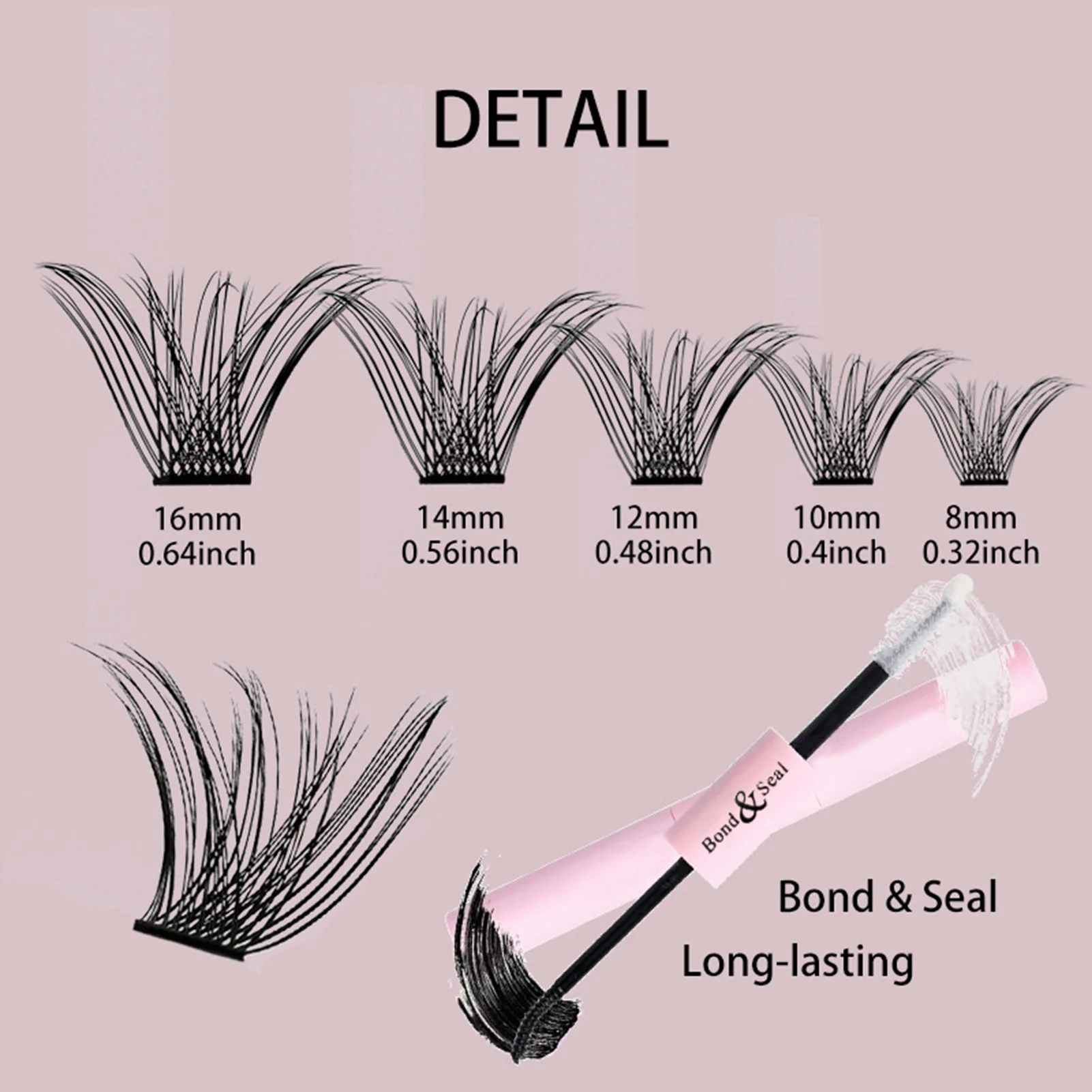 Bond En Seal Lash Kit Diy Clusters Lash Extensions Dramatische Pluizige Wimpers Lijm Pincet Wimpers Set Cosplay Make-Up