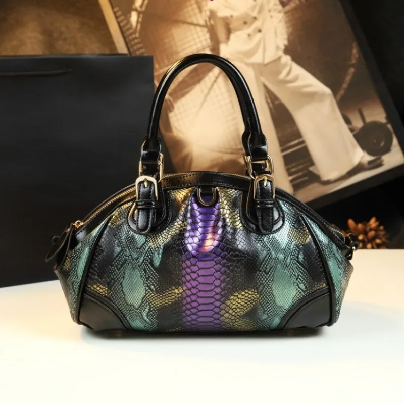 2026 new style crocodile pattern elegant handbag patent leather lace diamond-encrusted messenger bag