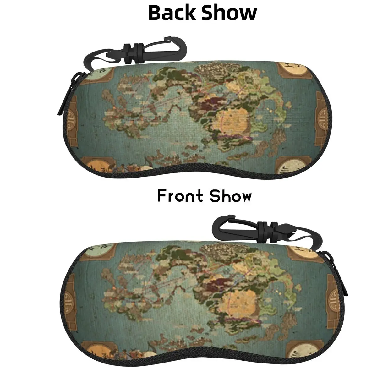 

Avatar The Last Air Bender Map Shell Glasses Case Protective Sunglasses Box Women Men Soft Eyeglasses Bag Pouch