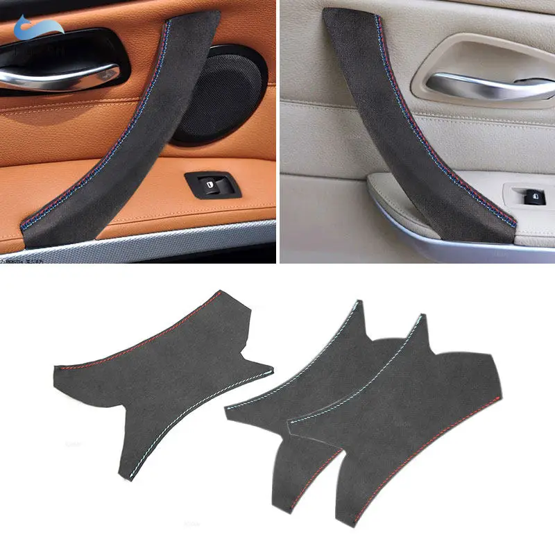 

Inner Handle Cover For BMW 3 Series E90 E91 05-12 Hand Sewing Interior Right/Left Door Handle Pull Suede Leather Cover Trim