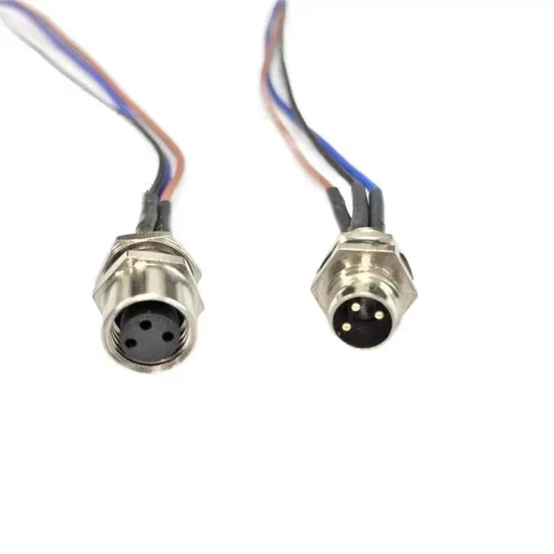 Waterproof M8 Connector Aviation Plug Socket Glue Filling/Welding Seat w 20CM Wire M8 3 4 5 6 8 Pin Panel Rear/Front Socket Line