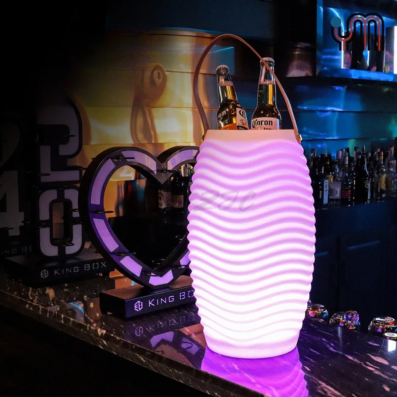 LED Integrated Outdoor Luminous Ice Bucket Light Portable Bluetooth Professional Audio Speaker Champagne Bucket
