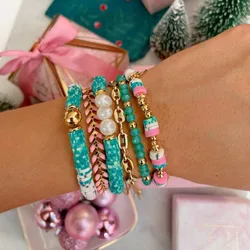 KKBEAD Christmas Gifts Jewelry Bracelet for Women Fall and Winter Heishi Pearl Bracelets Set Accessories Pulseras Femme
