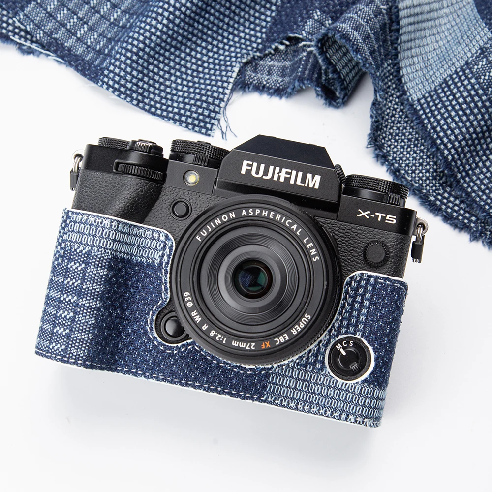 Чехол XT5 Полусумка ручной работы X-T5 Сумка для камеры Fuji Xhalf X100VI XT5 X-T5 Чехол X100VI Сумка для камеры Коробка Джинсовый защитный чехол Xhalf