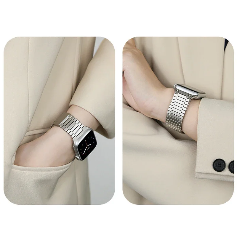 Luxury Magnetic Metal Strap for Apple Watch 9 8 Band Ultra 2 49mm 42 44 45mm Titanium Color Bracelet for iWatch 7 se 6 5 40 41mm