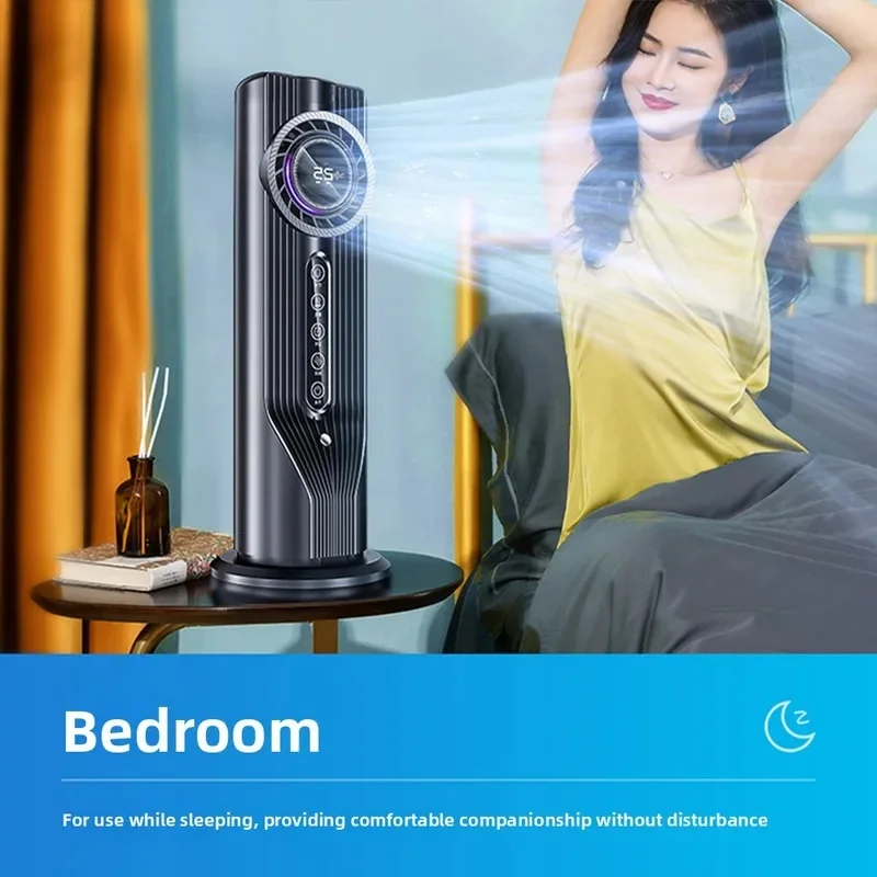 Standing Water Air Cooler Tower Fan Ultra Quiet Humidifying Misting Cooling Fan, Vertical Air Conditioner Fan Low Noise Energy view 4