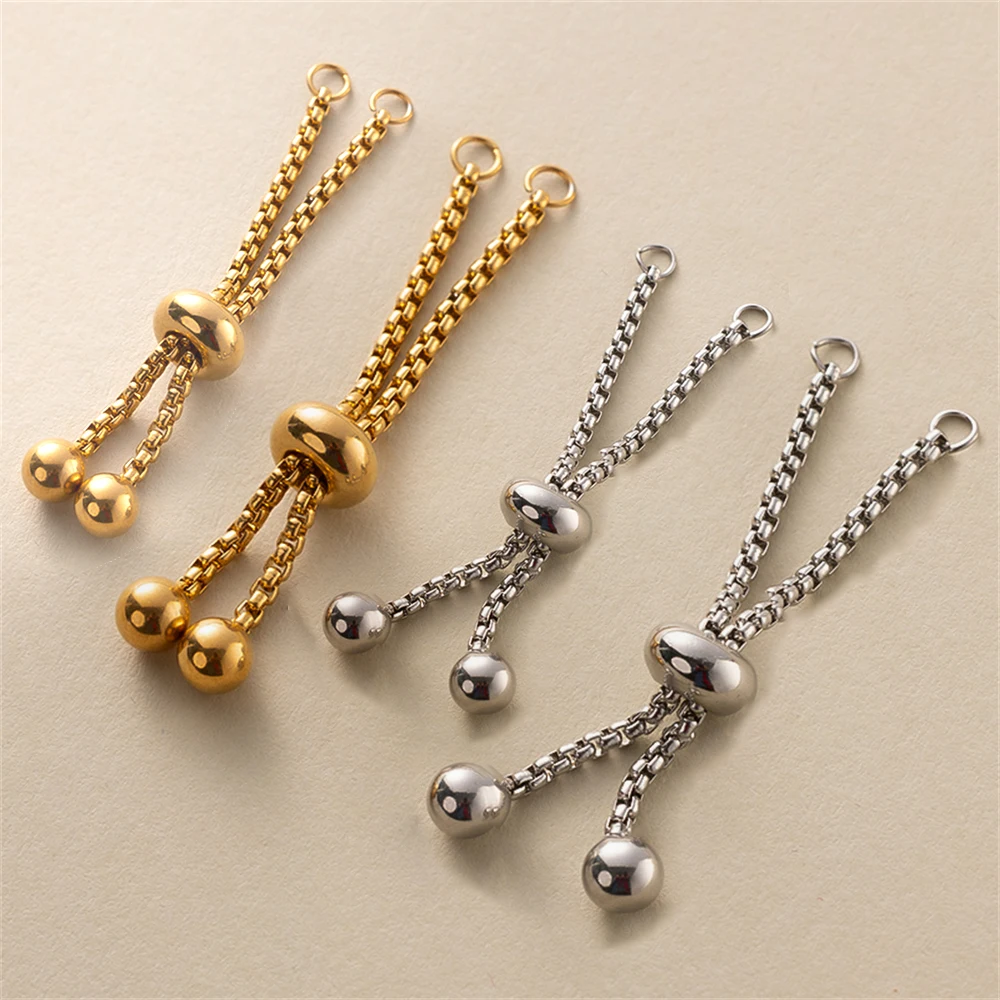 2 stücke 45/50mm verstellbare Edelstahl Extender Kette Stecker Armbänder Material Befunde Schmuck herstellung liefert Zubehör