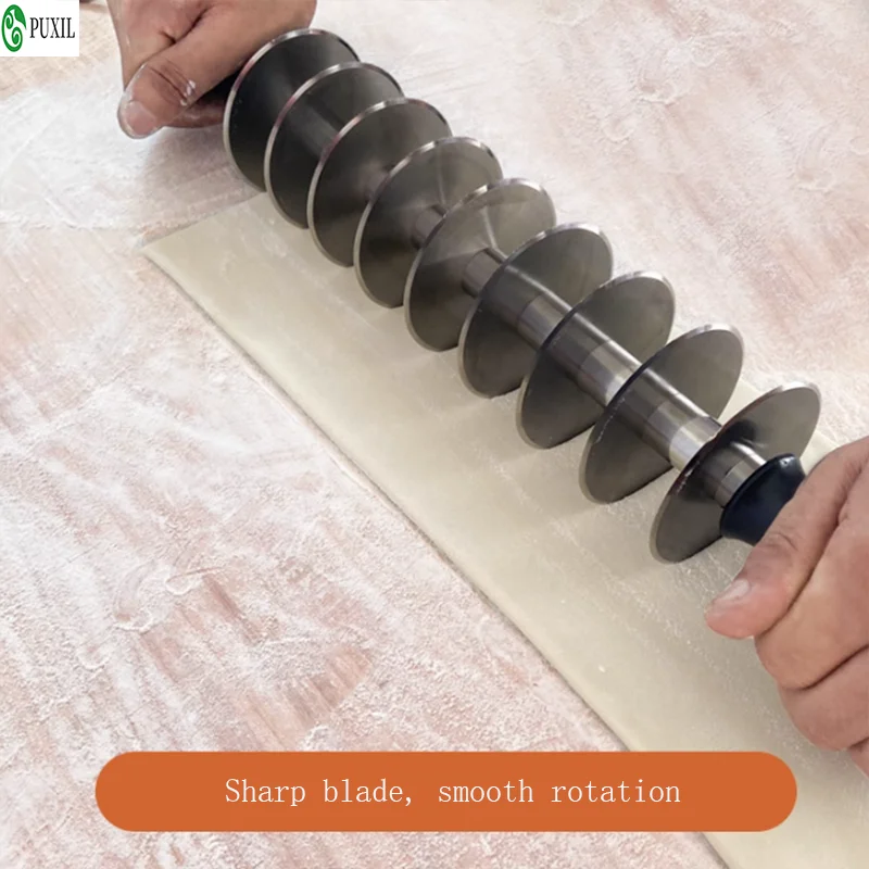 Special artifact for deep-fried dough sticks roller cutter Commercial multi wheel large stainless steel roller cutter for deep-f