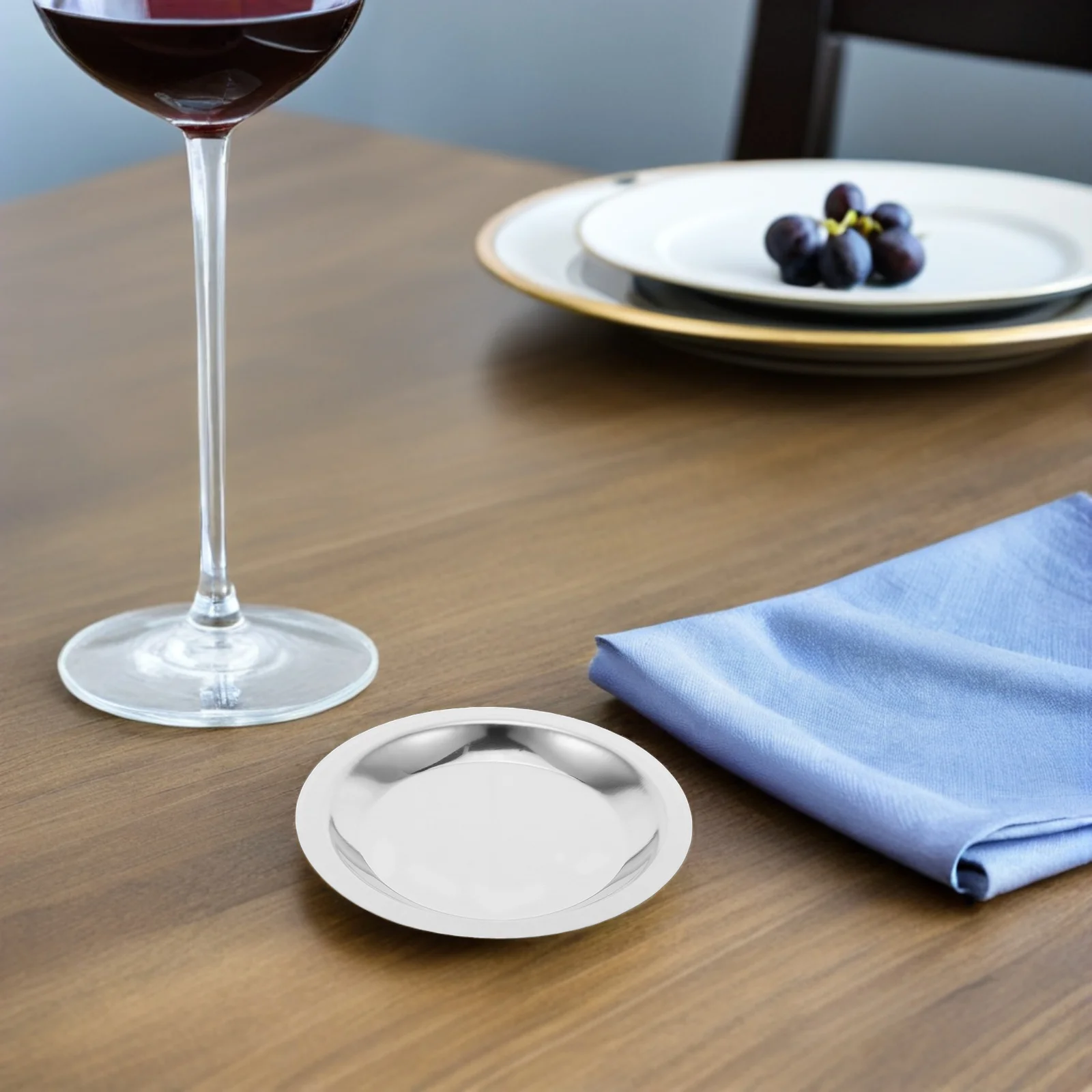 

6pcs Wine Coaster Bottle Pad Stainless Steel Heat Resistant Kitchen Dining Table Mat For Home Party Red Wine Cup Holder Reusable