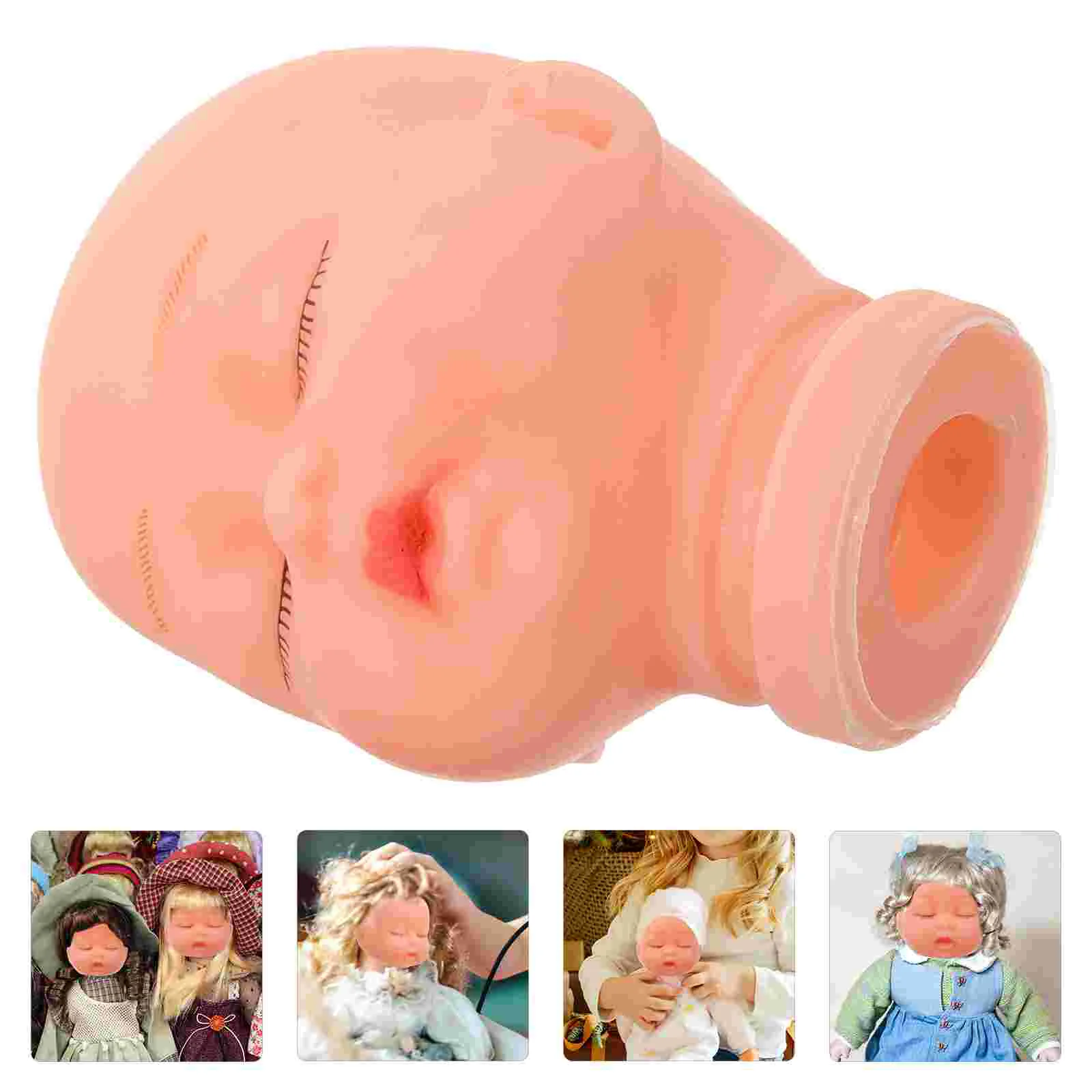 Sleeping Baby Small Decor Accessory Cute Mini Heads for Crafts Pvc DIY Keychain Parts Making Decorative