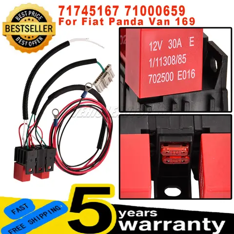 New 71745167 For Fiat Panda Van 169 2003-2013 1 Set Fari Anabbaglianti Repair Connector Wiring Harness Kit Car Accessories