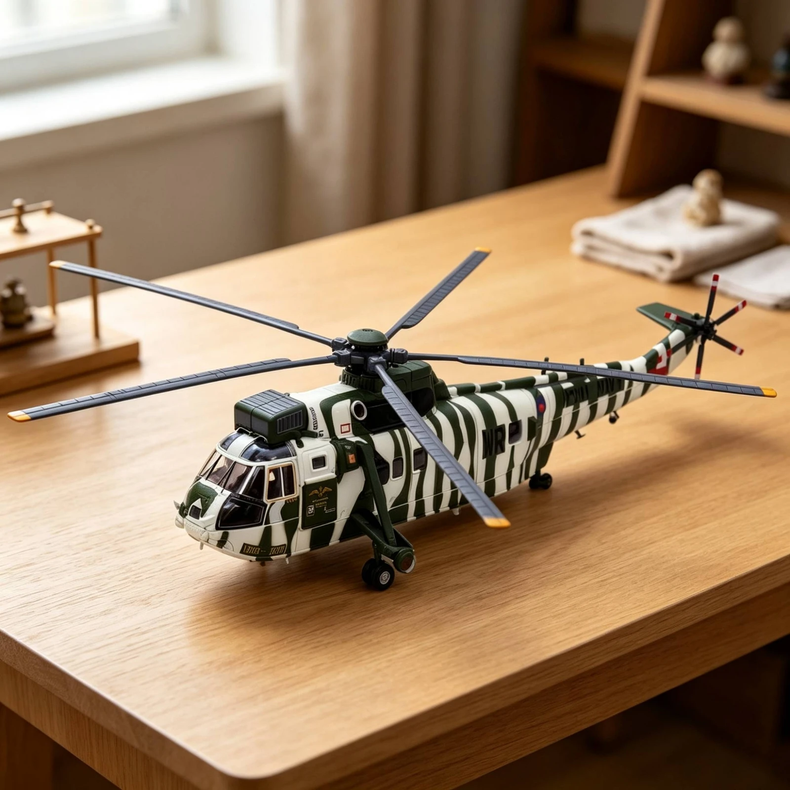Naval Helicopter Helicopter Model with Navy Markings 1:72 Scale Helicopter with Main Rotor Display Miniature Detailed Toy