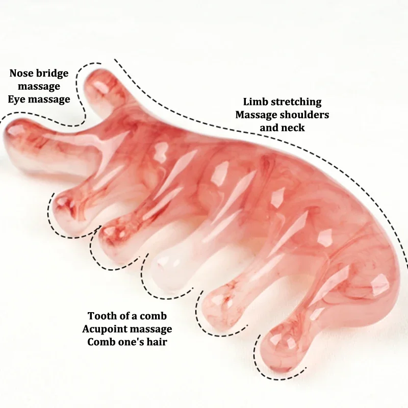 

Resin Body Nose Scalp Meridian Massage Comb Acupuncture Therapy Blood Circulation Anti-static Smooth Hair Comb