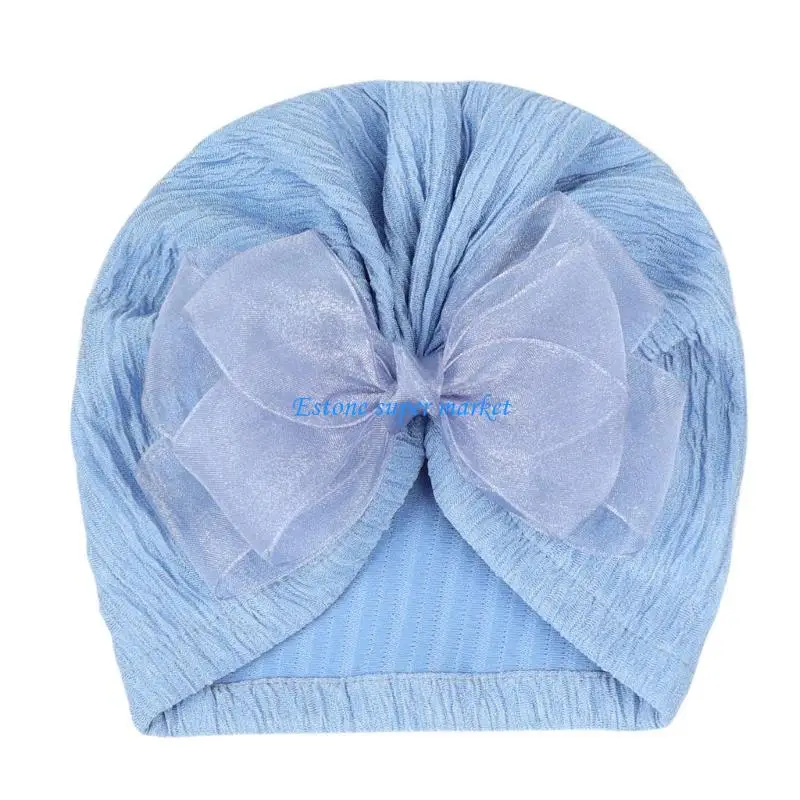 090B Lovely Headwear for Little Girls Soft & Comfortable Hat Polyester Hat Double Bowknot Hat Breathable for Little Girls