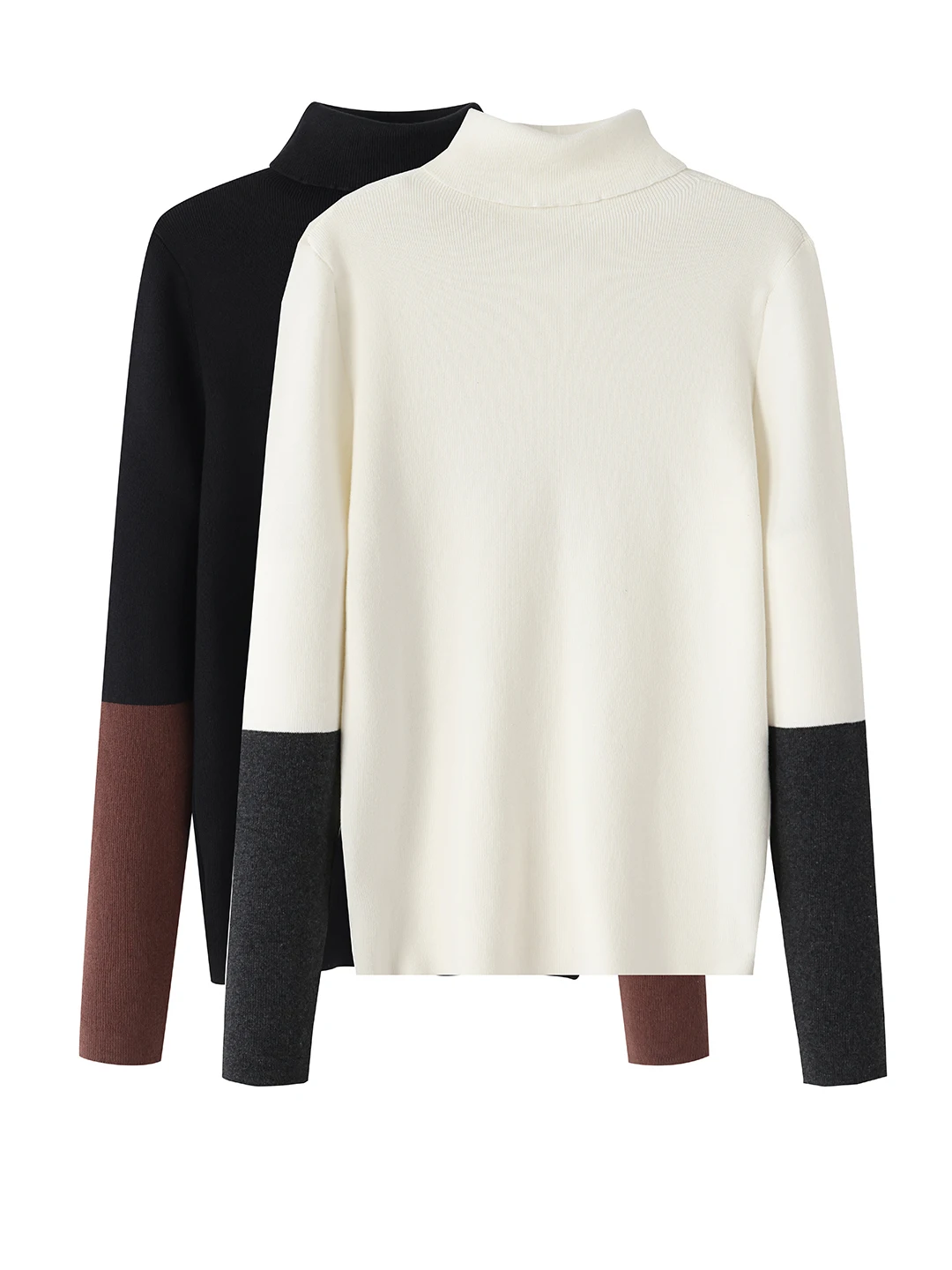 

New Autumn and Winter Women's Sweater, Minimalist and Fashionable Pure Cotton High Neck Knitted Pullover Base Sweater