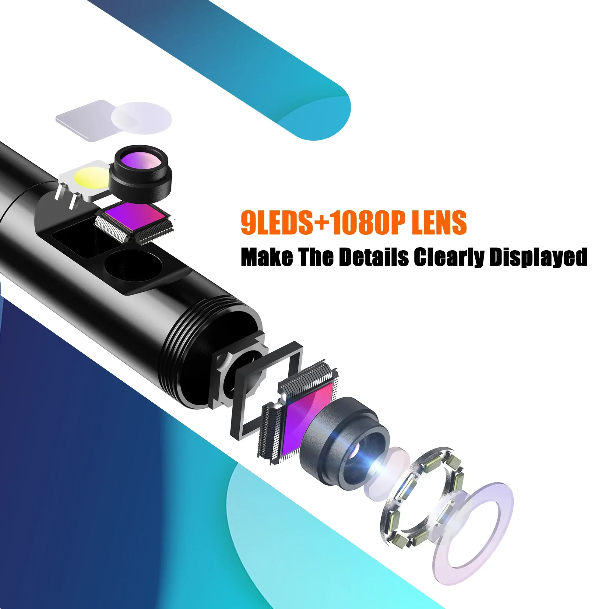 4.3 Inch IPS Screen Industrial Endoscope Camera Single&Dual Lens HD1080P Borescope Rigid Cable IP68 Waterproof 2600mAh P40S