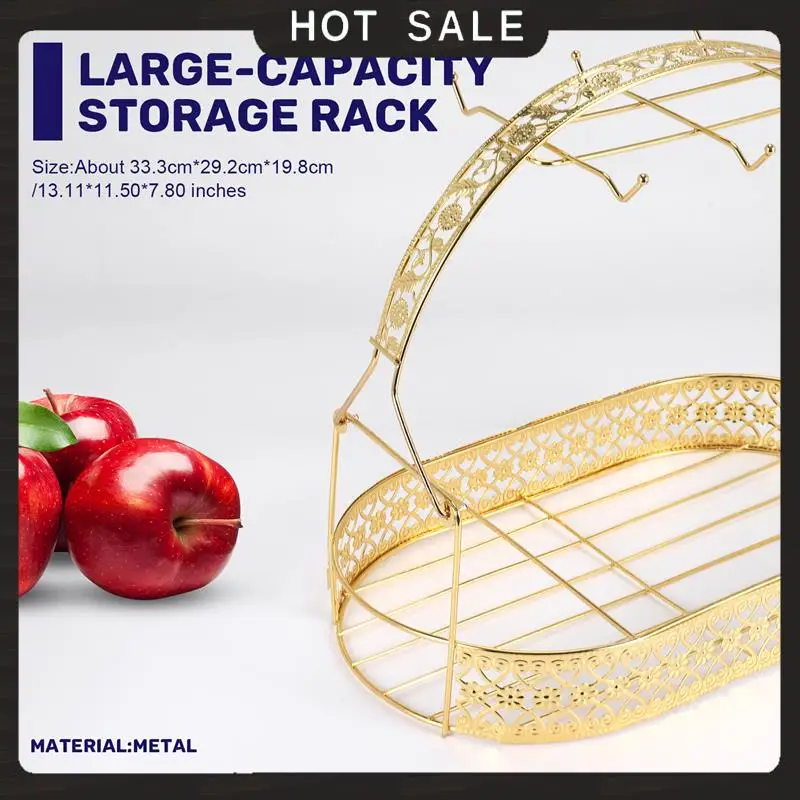 

24-Hour Delivery Gold Large-Capacity Storage Rack Plating Coffee Cup Hob Dish Rack Can Hang Most Cups, Saucers, Spoons And Pot M