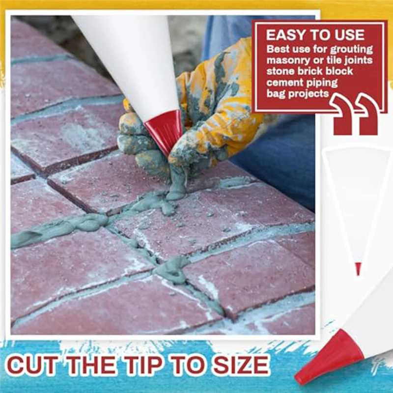 ABRN-10 Stuks Tegelvoegen Metselwerk Mortelzak Met Gegoten Tip Scheur Lekbestendig Zware Vinyl Piping Cementzak