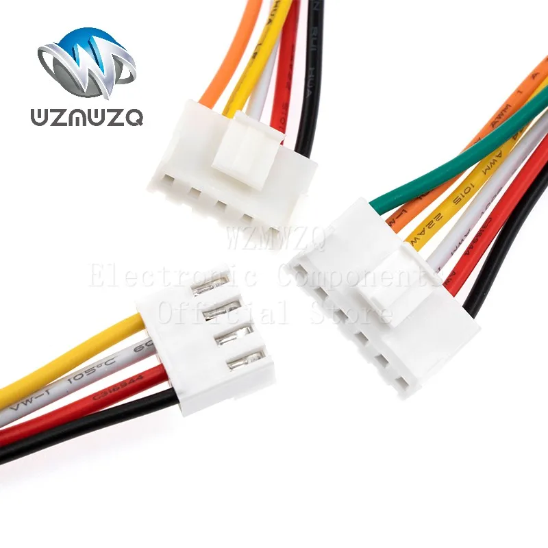 10PCS VH VH3.96 2/3/4/5/6 Pin Female Housing Plug Connector With Wire 22AWG 20cm 2p 3p 4p 5p 6p 3.96MM Single Head Tinned Cable