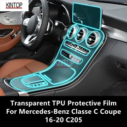 For Mercedes-Benz Classe C Coupe 16-20 C205 Car Interior Center Console Transparent TPU Protective Film Anti-scratch Repair Film