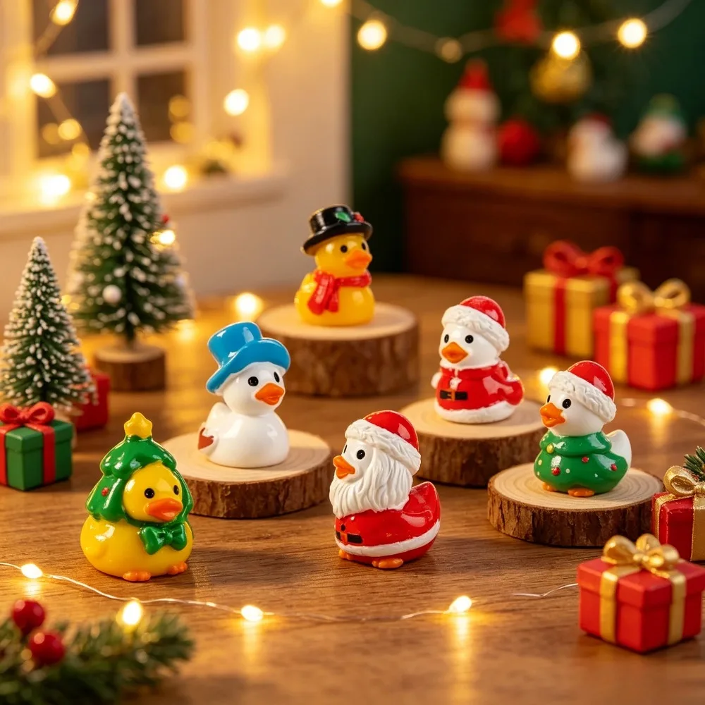 Little Yellow Duck Figurine Cute Micro Landscape Accessory Diy Garden Doll Small Snow Scenery Decoration For Garden Decoration